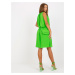 Světle zelené vzdušné šaty jedné velikosti s gumou v pase