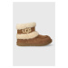 Dětské semišové sněhule UGG K ULTRA MINI UGG FLUFF béžová barva