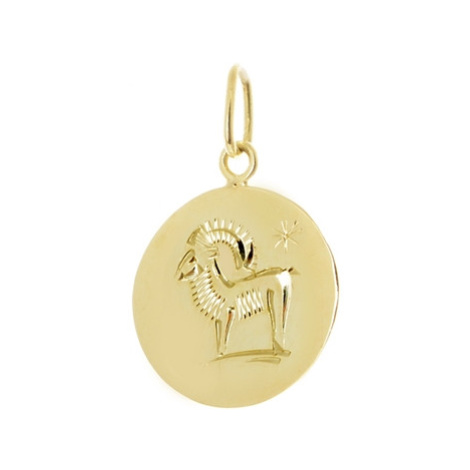Přívěšek znamení Kozoroh ze žlutého zlata ZZ0683KOZF + dárek zdarma