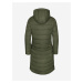 Tmavě zelený dámský kabát s kapucí Alpine Pro KIRA