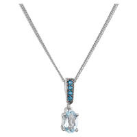 Evolution Group Stříbrný náhrdelník luxusní s pravými kameny modrý 12082.3 london nano, sky topa