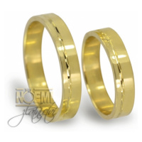 Snubní prsteny ze žlutého zlata 0098+ DÁREK ZDARMA