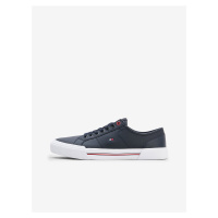 Tmavě modré pánské kožené tenisky Tommy Hilfiger Core Corporate Vulc Leather