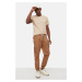 Trendyol Camel Mens Cargo Joggers with Pockets and Gabardines Pants
