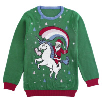 Ugly Christmas Sweater Unicorn And Santa detská mikina vícebarevný