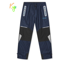 Chlapecké zateplené outdoorové kalhoty KUGO C8861, tmavě modrá / tyrkysová výšivka Barva: Modrá 