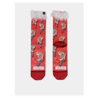 Červené dámské ponožky s vánočním motivem XPOOOS