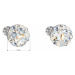 Stříbrné náušnice pecka s krystaly Swarovski modré kulaté 31336.3 light sapphire