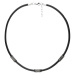 Manoki Pánský kožený náhrdelník Lucas Black - chirurgická ocel, etno styl WA554B Černá 45 cm + 3