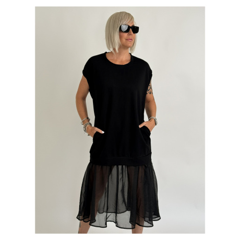 Černá šatová tunika BLACK