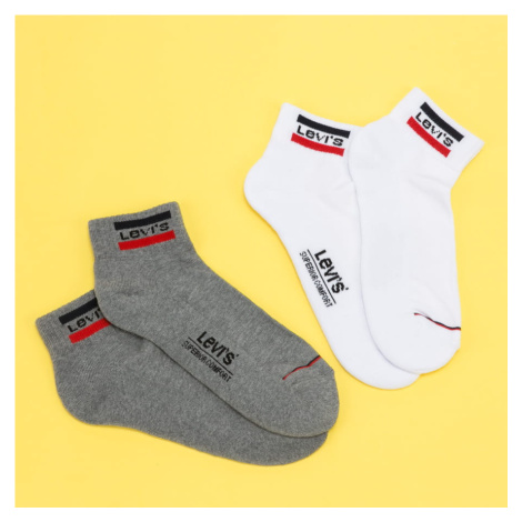 Levi's ® 2Pack Mid Cut Sportwear Logo Socks bílé / melange šedé Levi´s
