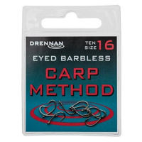 Drennan háčky bez protihrotu eyed carp method barbless - velikost 8