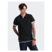 Men's cotton polo shirt - black V8 OM-POSS-0113