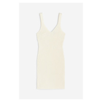 H & M - Šaty bodycon z žebrovaného úpletu - bílá