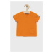 Dětské bavlněné tričko United Colors of Benetton oranžová barva, hladký