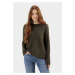 Svetr camel active knitwear pine olive