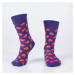 Pánské fialové ponožky s jahodami
