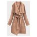 Karamelově hnědý dámský minimalistický kabát (747ART)