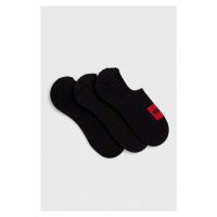 Ponožky HUGO 3-pack pánské, černá barva, 50496082