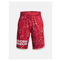 Červené klučičí vzorované kraťasy Under Armour UA Stunt 3.0 Plus Shorts