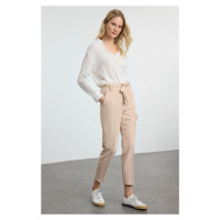 Trendyol Beige Tie Detailed Woven Trousers