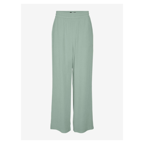 Světle zelené dámské široké kalhoty Vero Moda Carmen