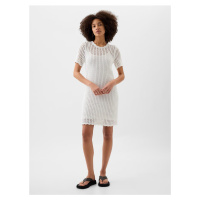 Bílé dámské děrované mini šaty GAP