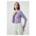Trendyol Lila Button Knitwear Sweater