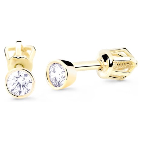 Cutie Diamonds Něžné peckové náušnice ze žlutého zlata s brilianty DZ8017-30-00-X-1 Cutie Jewellery