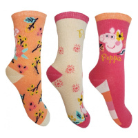 Prasátko Pepa - licence Dívčí ponožky - Prasátko Peppa VH0644, růžová/oranžová/smetanová Barva: 