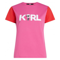 Tričko karl lagerfeld ikonik 2.0 karl logo t-shirt červená