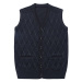 Pánská pletená vesta na knoflíky s výstřihem a pruhovanými vzory