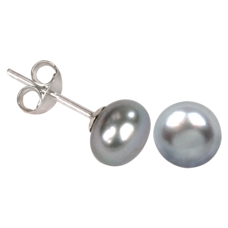 JwL Luxury Pearls Náušnice s pravou šedou perlou JL0029