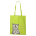 DOBRÝ TRIKO Bavlněná taška s potiskem Naštvaná kočka Barva: Limetková