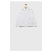 Dětská bavlněná košile Calvin Klein Jeans bílá barva