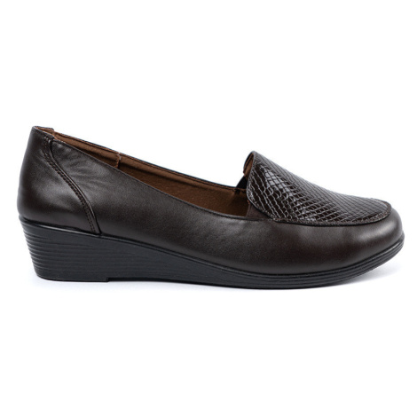 Krásné hnědé dámské polobotky na klínku