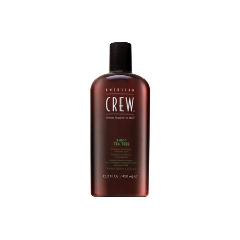 American Crew 3-in-1 Tea Tree šampon, kondicionér a sprchový gel pro každodenní použití 450 ml