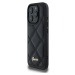 PU Leather Quilted Zadní Kryt pro iPhone 16 Pro Max Black Obal na telefon Guess