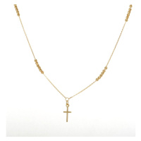 Dámský náhrdelník ze žlutého zlata s křížkem ZLNAH110F + DÁREK ZDARMA