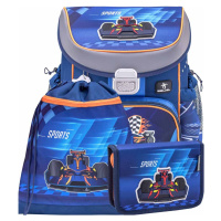 Belmil Školní batoh MiniFit 405-33 Race Car Blue SET