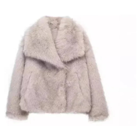Dámská huňatá bunda z umělé kožešiny