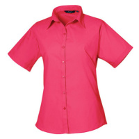 Premier Workwear Dámská košile s krátkým rukávem PR302 Hot Pink -ca. Pantone 214c