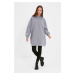 Trendyol Gray Hoodie with Pocket Scuba Knitted Wide fit Oversize Sweatshirt