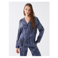 LC Waikiki Shirt Collar Patterned Long Sleeve Women's Pajama Set