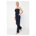 Trendyol X Zeynep Tosun Navy Blue Knitted Accessory Detailed Trousers