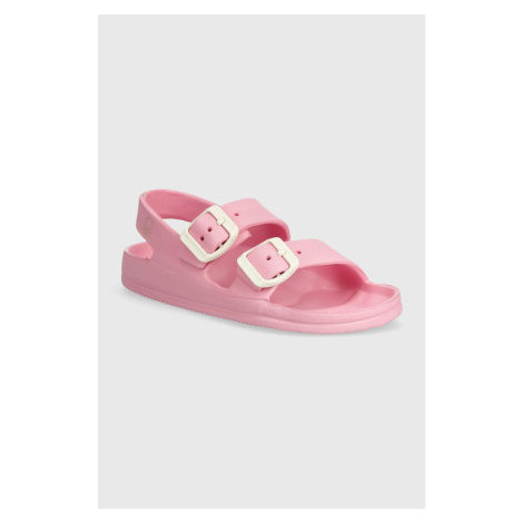 Dětské sandály United Colors of Benetton růžová barva