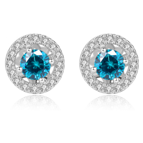Linda's Jewelry Stříbrné náušnice Deep Blue Magnolia Ag 925/1000 IN375