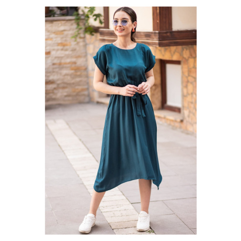 armonika Women's Oil Waist Elastic Tie-Down Dress