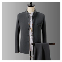 Oblek čínského stylu sako se stojatým límcem + kalhoty