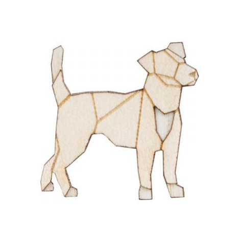 Dřevěná brož ve tvaru Walking Lightdog Brooch BeWooden